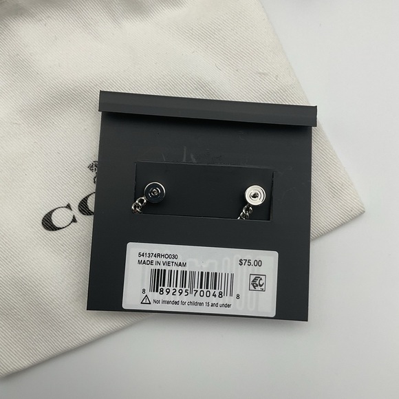 NWT Coach Tea Rose Chain Earrings - Picture 4 of 4